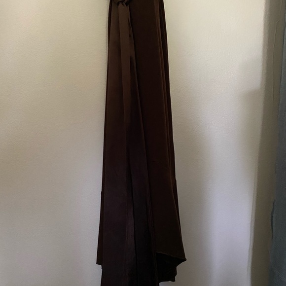 Brown RW&Co wrap dress with satin belt, size XS - Picture 7 of 7